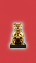 Gold-Plated Resin Dog With Velvet Base