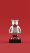 Chrome Bear Sculpture With Mirror Finish